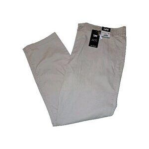 Lee NEW Men's Beige Active Stretch Motion Flex  Slim Straight Pants 42x30